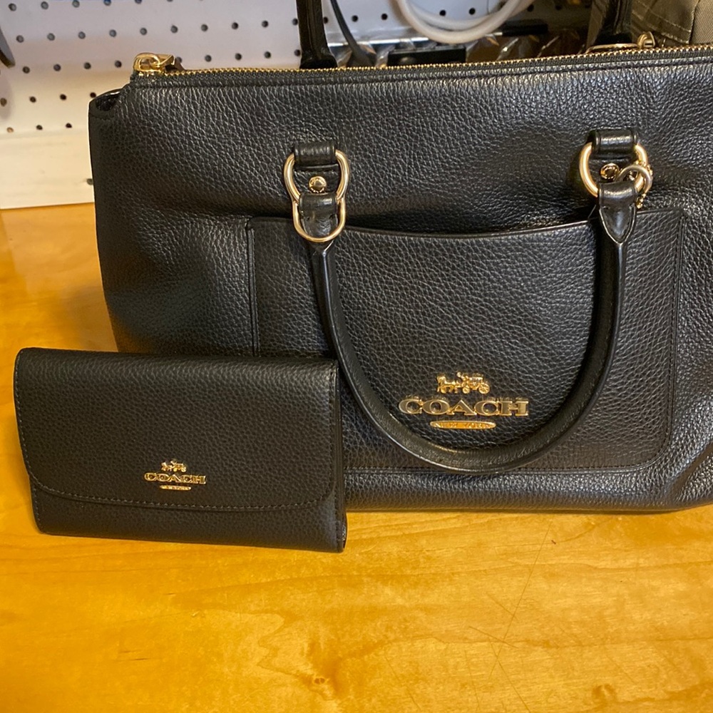 NWOT - Coach satchel and wallet set in black
